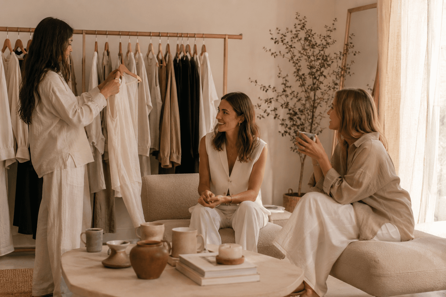 Experiencia de showroom con café y asesoría de estilo